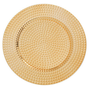 Dia Gold Finish Hammered Charger Plate