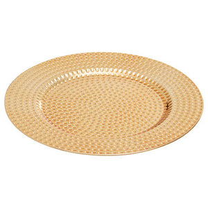 Dia Gold Finish Hammered Effect Charger Plate