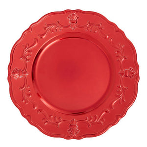 Dia Red Finish Baroque Charger Plate