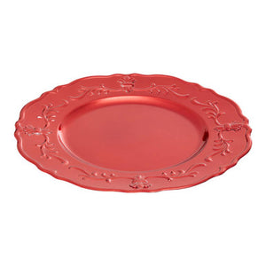 Dia Red Finish Baroque Charger Plate