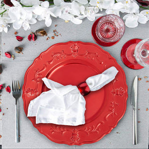 Red Finish Baroque Charger Plate | Dia