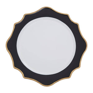 White and Black Scalloped Charger Plate | Dia