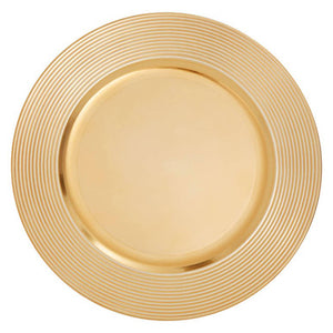 Dia Gold Ribbed Charger Plate