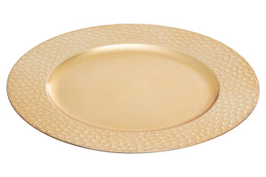 Dia Gold Finish Hammered Rim Charger Plate