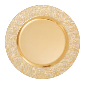Gold Finish Pebble Effect Charger Plate | Dia