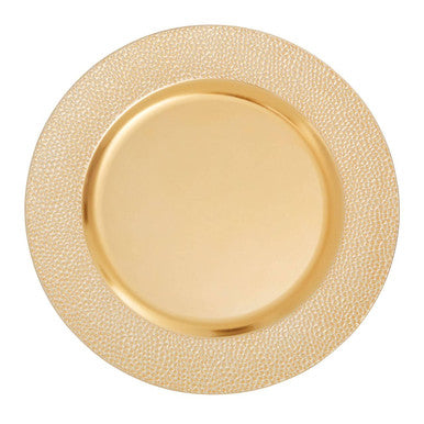 Dia Gold Finish Pebble Effect Charger Plate