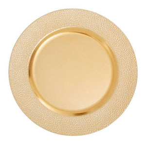 Dia Gold Finish Pebble Effect Charger Plate