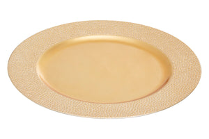 Dia Gold Finish Pebble Effect Charger Plate