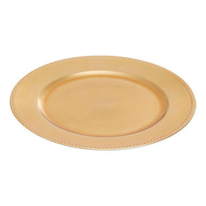 Dia Gold Finish Dotted Charger Plate