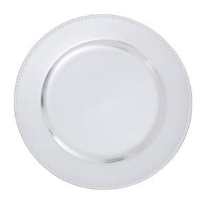 Dia Silver Finish Dotted Charger Plate