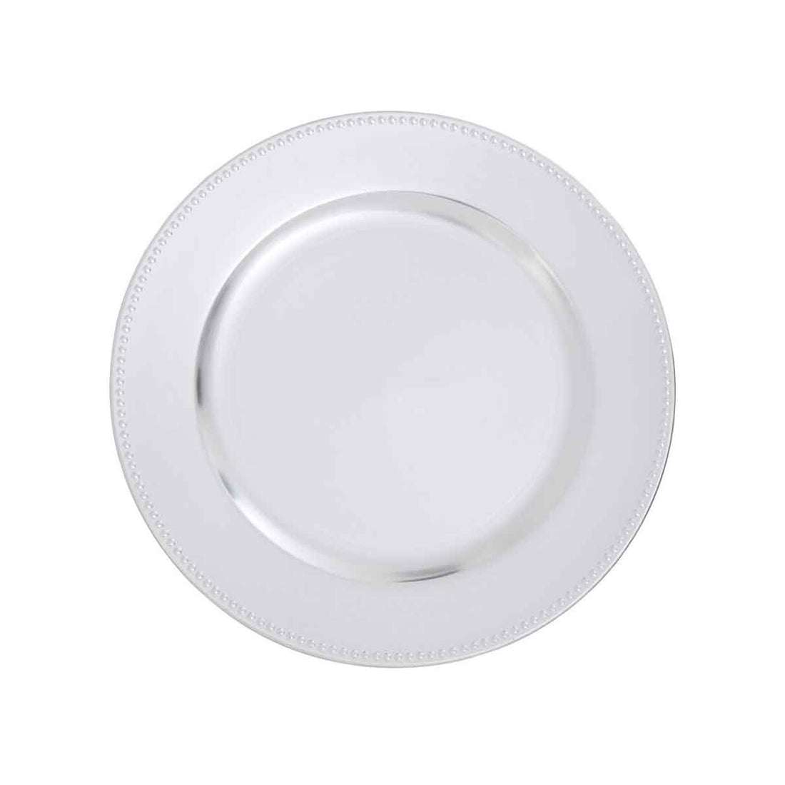 Dia Silver Finish Dotted Charger Plate