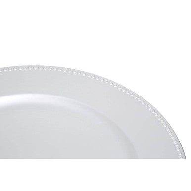 Dia Silver Finish Dotted Charger Plate