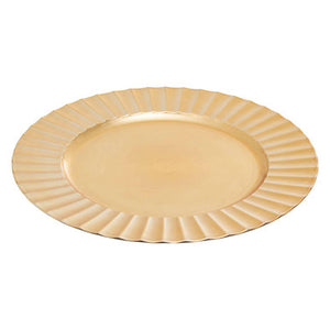 Gold Finish Wave Rim Charger Plate | Dia