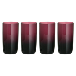 Set of Four Purple Hi Ball Glasses | Purple Glass