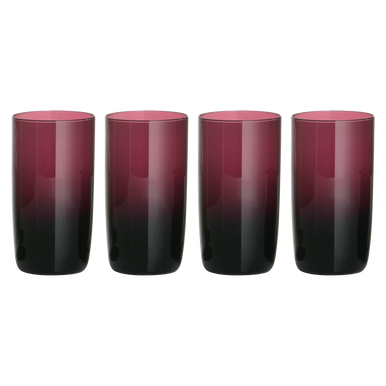 Set Of Four Purple Hi Ball Glasses