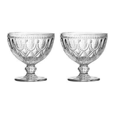 Fleur Set Of Two Clear Glass Sundae Dishes