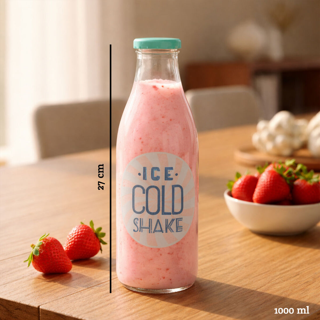 Dayla Glass Milk Bottle With  Screw Cap