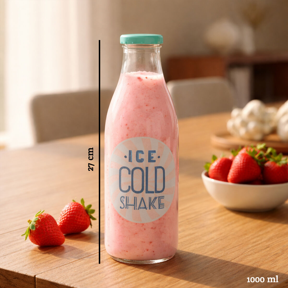 Dayla Glass Milk Bottle With  Screw Cap