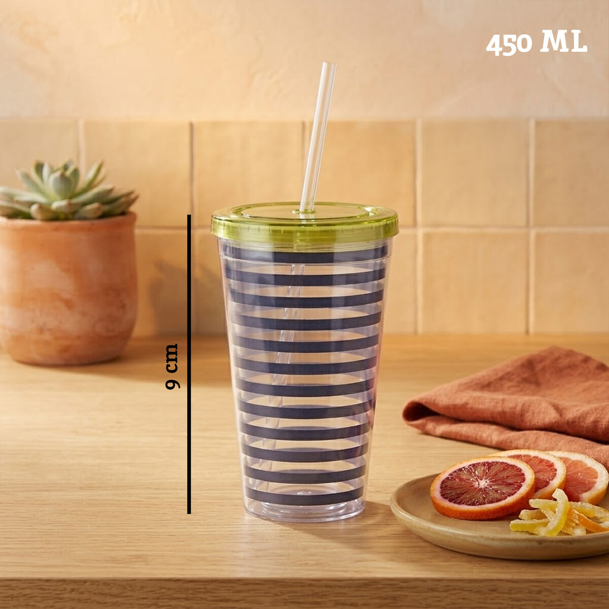 Stripe 450Ml Drinks Cup | Mimo