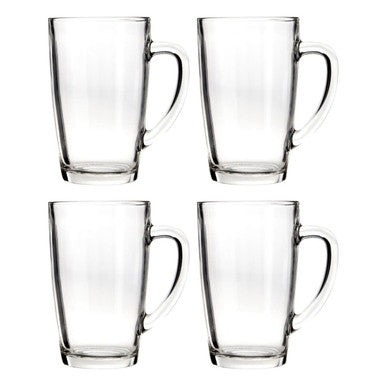 Euri Clear Tall Glass Mugs Set Of 4
