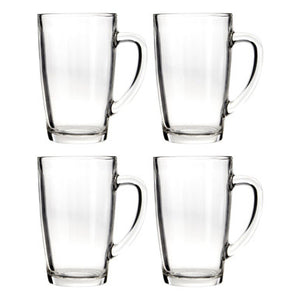 Euri Clear Tall Glass Mugs Set Of 4