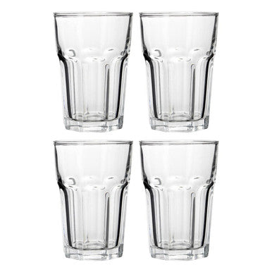 Euri Set Of 4 Luxor Clear Glass Tumblers   360Ml