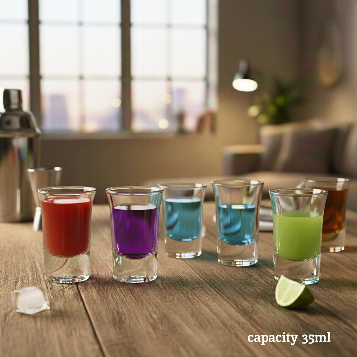 Euri Set Of 6 Clear Shot Glasses 35Ml
