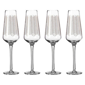 Set Of Four Jazz Champagne Glasses