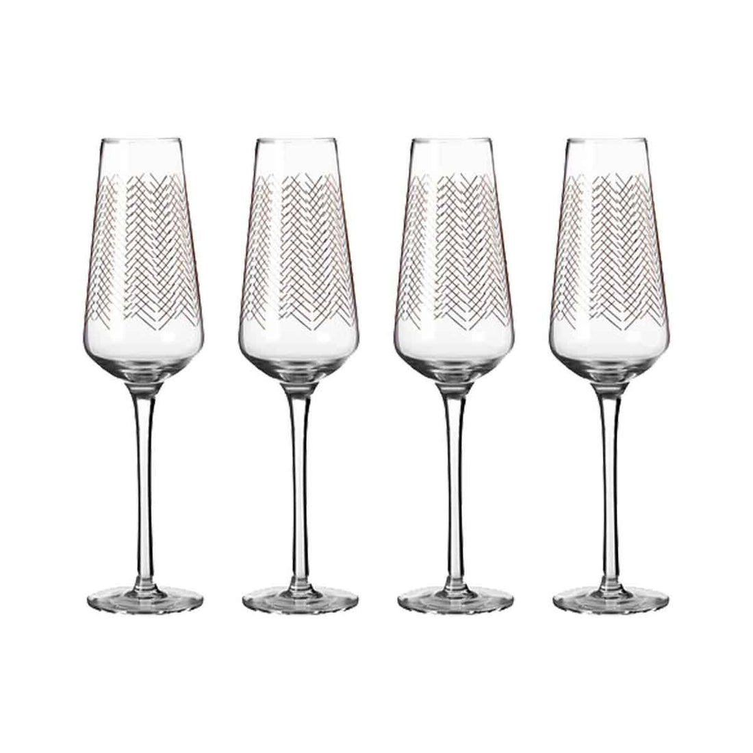 Set Of Four Jazz Champagne Glasses