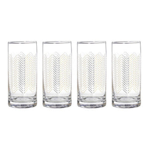Set Of Four Jazz Highball Glasses