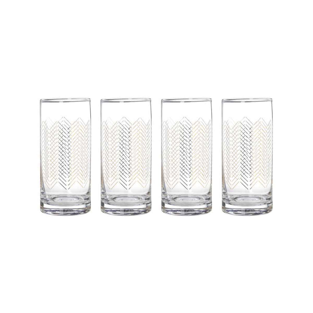 Set Of Four Jazz Highball Glasses