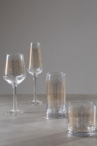 Set Of Four Jazz Tumbler Glasses