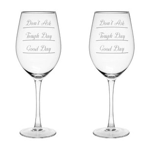 Set of 2 Do Not Ask Large Wine Glasses | Verity