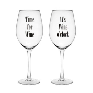 Set of 2 Time for Wine Large Wine Glasses | Verity