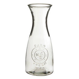 Dayla Clear Glass Embossed Farm Fresh Design 1000Ml Carafe