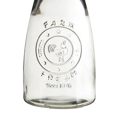 Dayla Clear Glass Embossed Farm Fresh Design 1000Ml Carafe