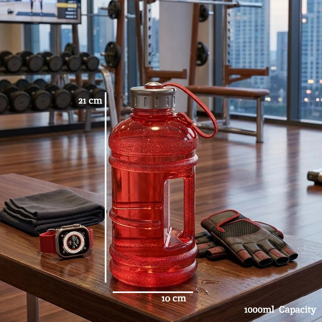 Olly Red 1000Ml Sports Drinking Bottle