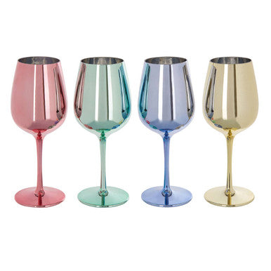 Mimo Set Of 4 Assorted Colours Wine Glasses
