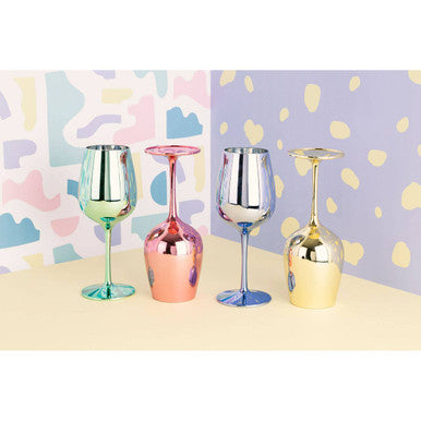 Mimo Set Of 4 Assorted Colours Wine Glasses