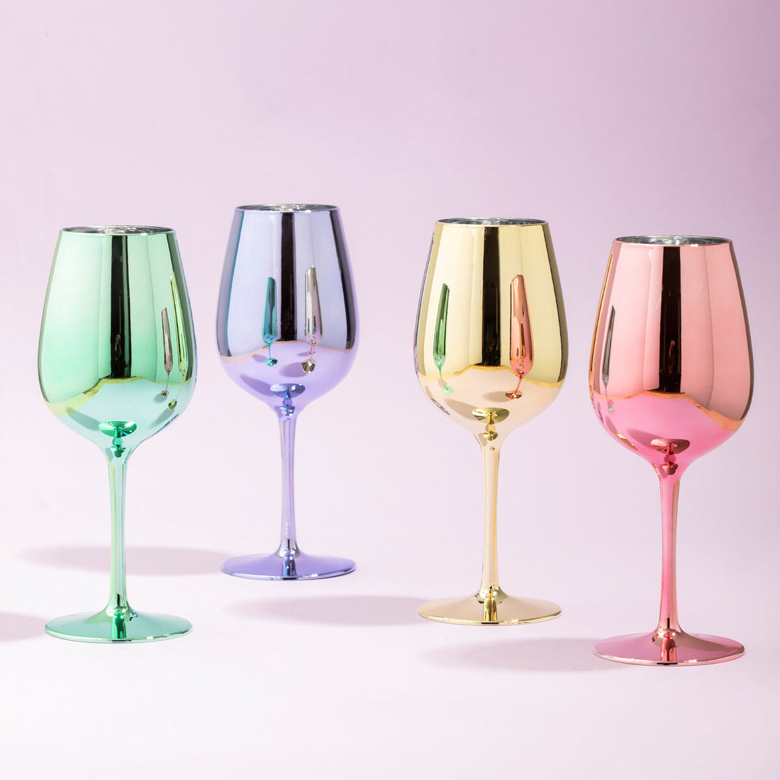 Mimo Set Of 4 Assorted Colours Wine Glasses