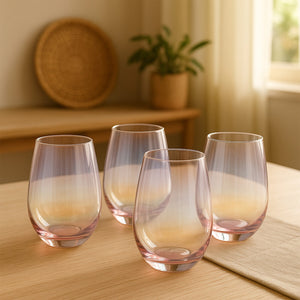 Set of 4 Hi Ball Glasses | Frosted Deco