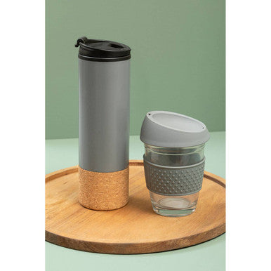 Mimo Cool Grey Double Wall Travel Mug