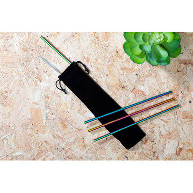 Mimo Set Of 4 Oil Slick Drinking Straws