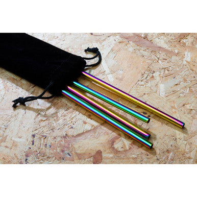Mimo Set Of 4 Oil Slick Drinking Straws
