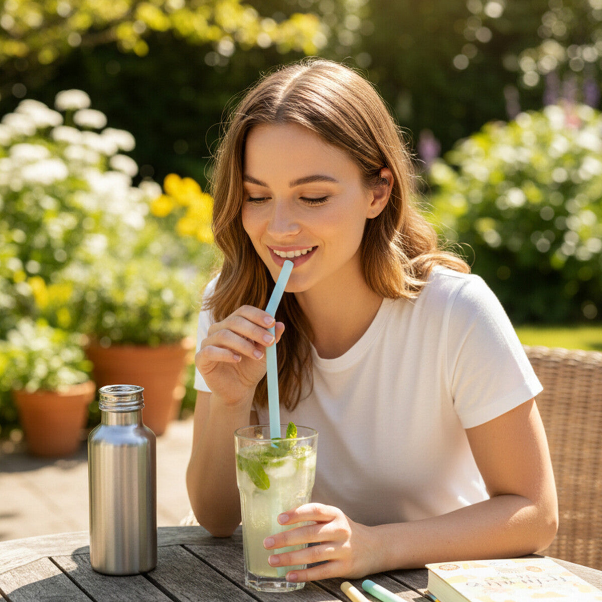 Mimo Set Of 4 Silicone Straws