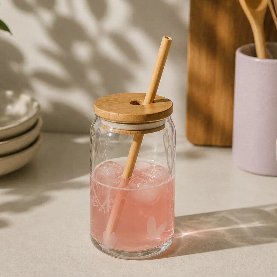 Mimo Set Of 4 Bamboo Straws With Cleaning Brush