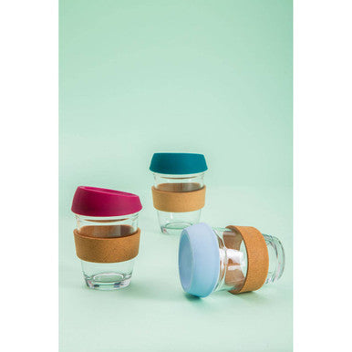 Mimo Glass Mug With Light Blue Silicone Lid