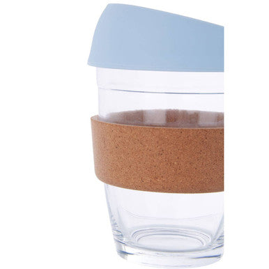 Mimo Glass Mug With Light Blue Silicone Lid