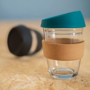 Mimo Glass Mug With Dark Green Silicone Lid
