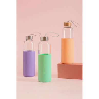 Mimo Glass Bottle With Peach Pink Silicone Sleeve
